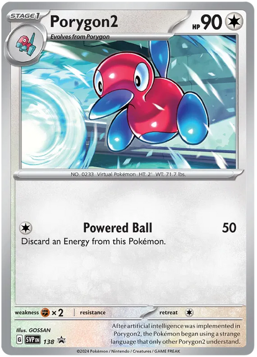 Porygon2 SVP138 Pokemon Promo Card Scarlet Violet Promo Pokemon Card