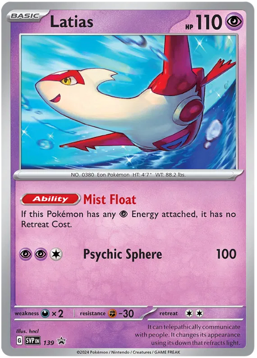 Latias SVP139 Pokemon Promo Card Scarlet Violet Promo Pokemon Card