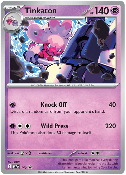 Tinkaton SVP140 Pokemon Promo Card Scarlet Violet Promo Pokemon Card