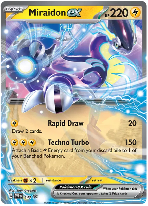 Miraidon ex SVP143 Pokemon Promo Card Scarlet Violet Promo Pokemon Card