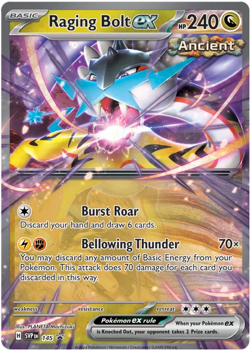 Raging Bolt ex SVP145 Pokemon Promo Card Scarlet Violet Promo Pokemon Card