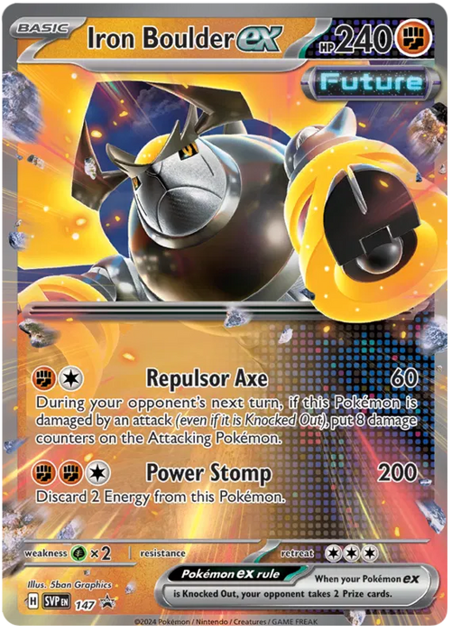 Iron Boulder ex SVP147 Pokemon Promo Card Scarlet Violet Promo Pokemon Card