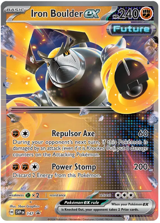 Iron Boulder ex SVP147 Pokemon Promo Card Scarlet Violet Promo Pokemon Card