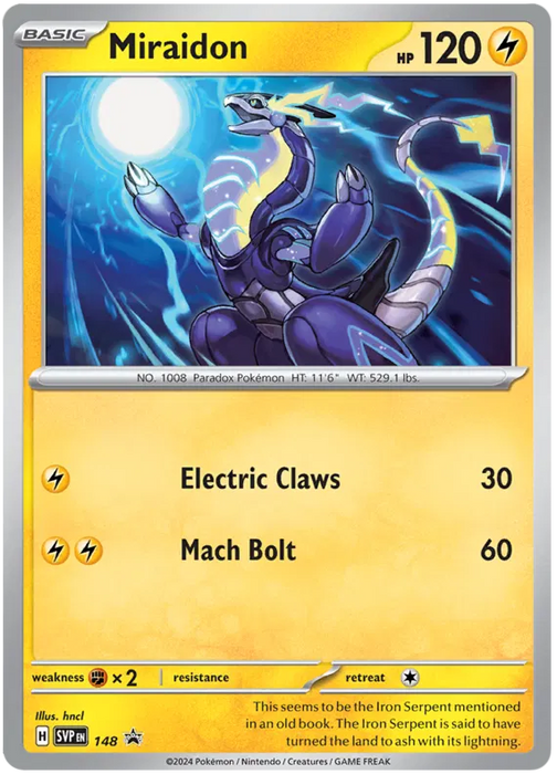 Miraidon SVP148 Pokemon Promo Card Scarlet Violet Promo Pokemon Card
