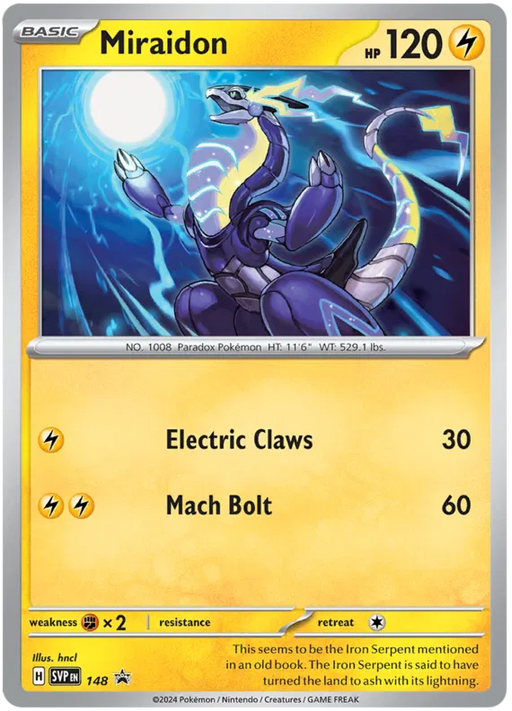 Miraidon SVP148 Pokemon Promo Card Scarlet Violet Promo Pokemon Card