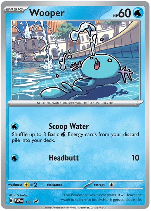 Wooper SVP155 Pokemon Promo Card Scarlet Violet Promo Pokemon Card