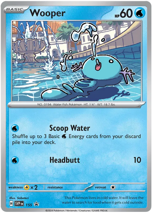 Wooper SVP155 Pokemon Promo Card Scarlet Violet Promo Pokemon Card