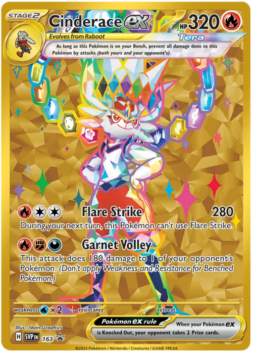 Cinderace ex SVP163 Pokemon Promo Card Scarlet Violet Promo Pokemon Card