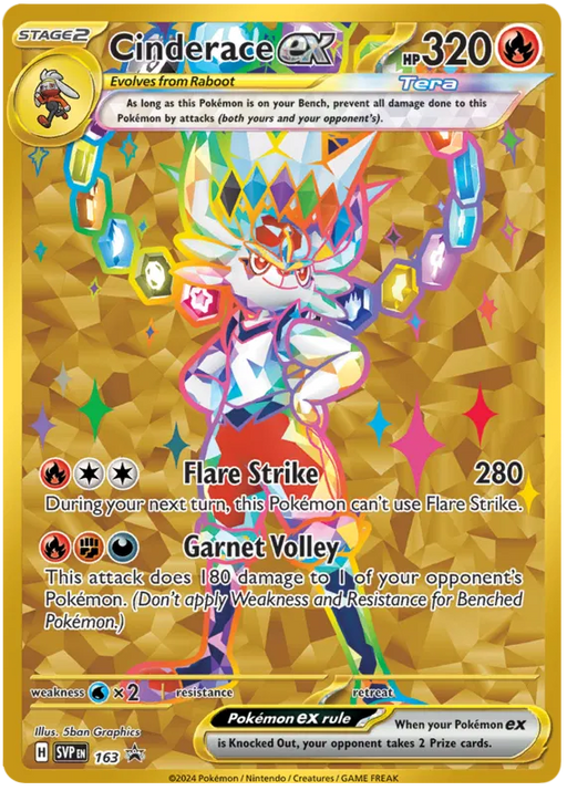 Cinderace ex SVP163 Pokemon Promo Card Scarlet Violet Promo Pokemon Card