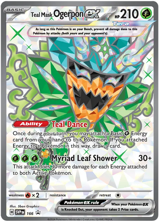 Teal Mask Ogerpon ex SVP166 Pokemon Promo Card Scarlet Violet Promo Pokemon Card