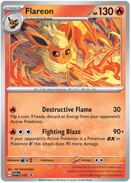 Flareon SVP167 Pokemon Promo Card Scarlet Violet Promo Pokemon Card