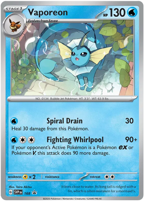 Vaporeon SVP168 Pokemon Promo Card Scarlet Violet Promo Pokemon Card