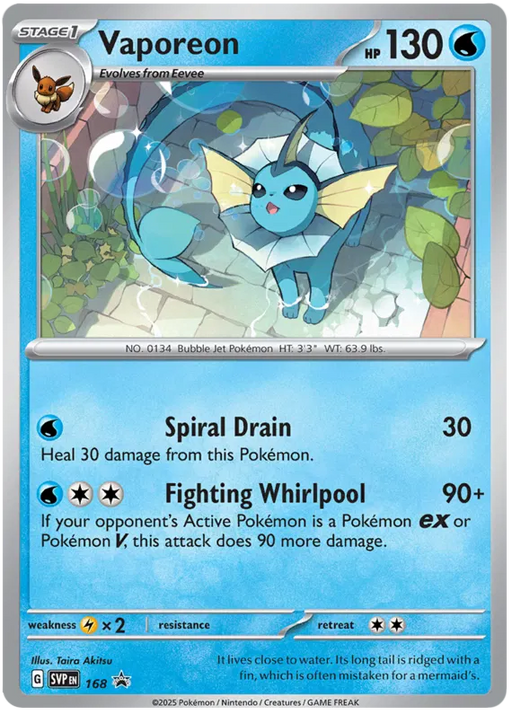 Vaporeon SVP168 Pokemon Promo Card Scarlet Violet Promo Pokemon Card