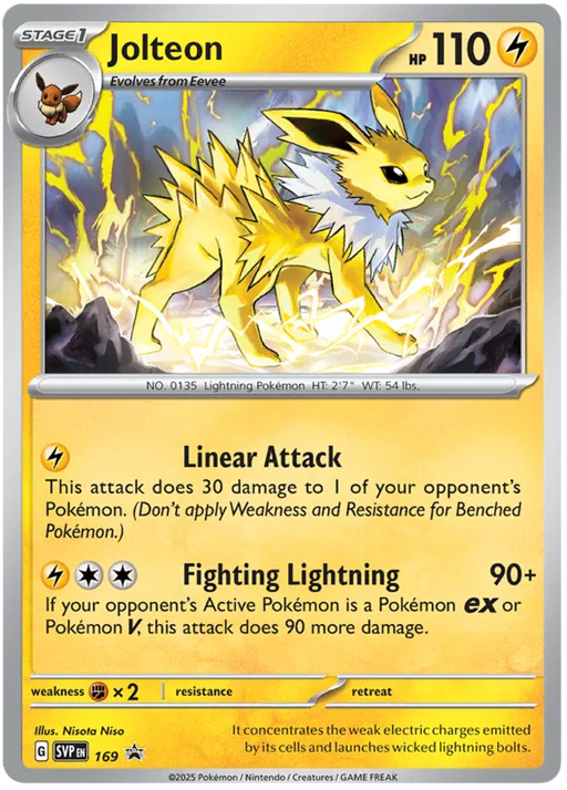 Jolteon SVP169 Pokemon Promo Card Scarlet Violet Promo Pokemon Card