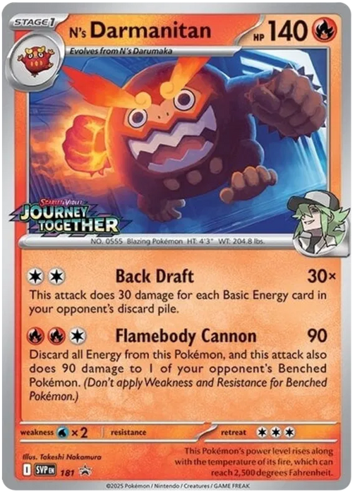 N's Darmanitan SVP181 Pokemon Promo Card Scarlet Violet Promo Pokemon Card