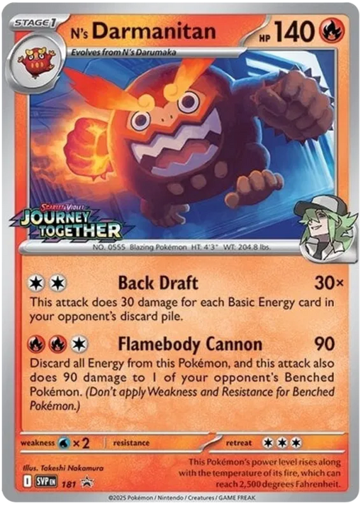 N's Darmanitan SVP181 Pokemon Promo Card Scarlet Violet Promo Pokemon Card