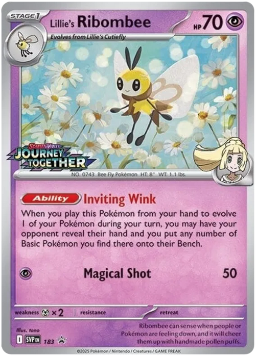 Lillie's Ribombee SVP183 Pokemon Promo Card Scarlet Violet Promo Pokemon Card