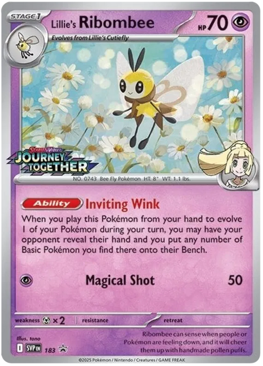 Lillie's Ribombee SVP183 Pokemon Promo Card Scarlet Violet Promo Pokemon Card
