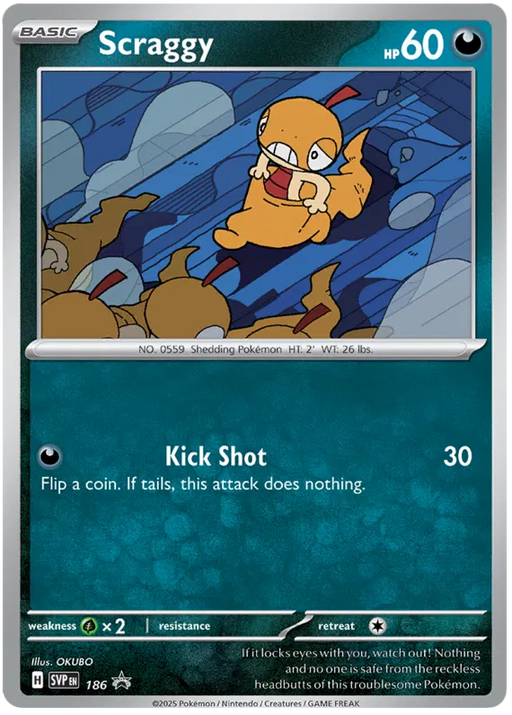 Scraggy SVP186 Pokemon Promo Card Scarlet Violet Promo Pokemon Card