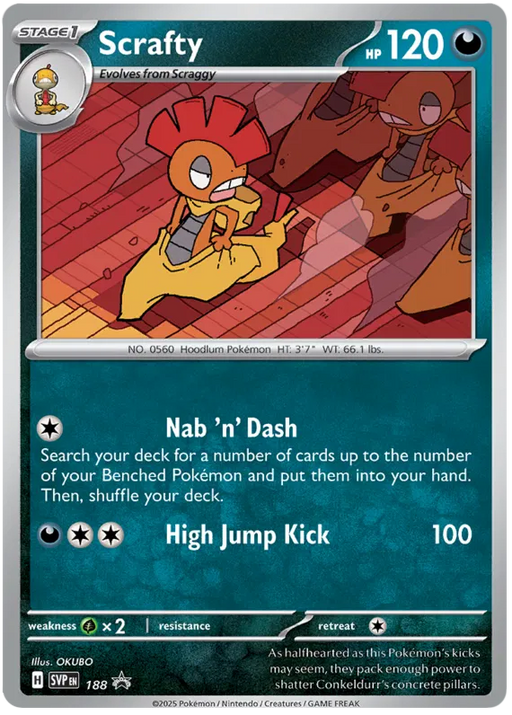 Scrafty SVP188 Pokemon Promo Card Scarlet Violet Promo Pokemon Card