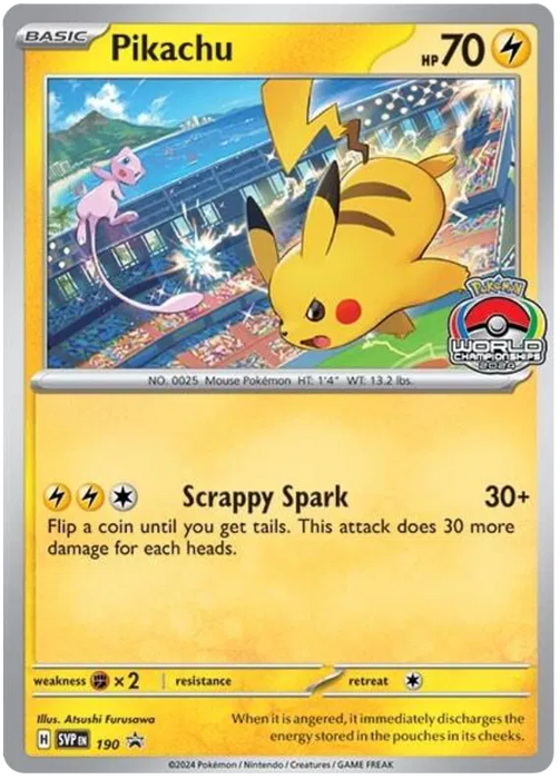Pikachu SVP190 Pokemon Promo Card Scarlet Violet Promo Pokemon Card
