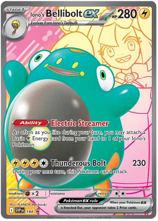 Iono's Bellibolt ex SVP194 Pokemon Promo Card Scarlet Violet Promo Pokemon Card