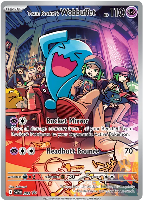 Team Rocket's Wobbuffet SVP203 Pokemon Promo Card Scarlet Violet Promo Pokemon Card