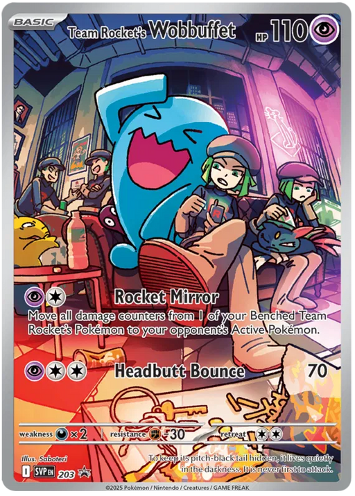 Team Rocket's Wobbuffet SVP203 Pokemon Promo Card Scarlet Violet Promo Pokemon Card
