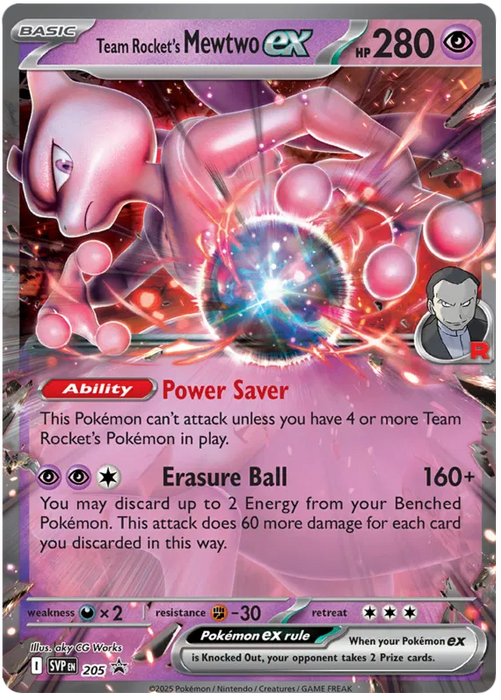 Team Rocket's Mewtwo ex SVP205 Pokemon Promo Card Scarlet Violet Promo Pokemon Card