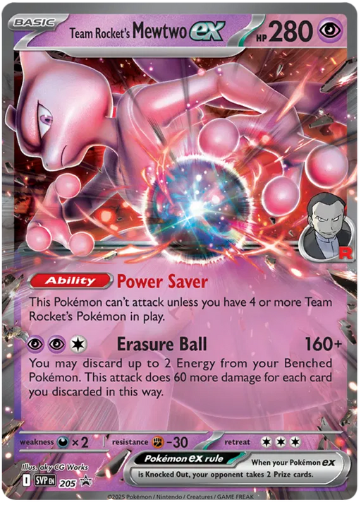Team Rocket's Mewtwo ex SVP205 Pokemon Promo Card Scarlet Violet Promo Pokemon Card