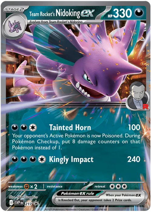 Team Rocket's Nidoking ex SVP217 Pokemon Promo Card Scarlet Violet Promo Pokemon Card
