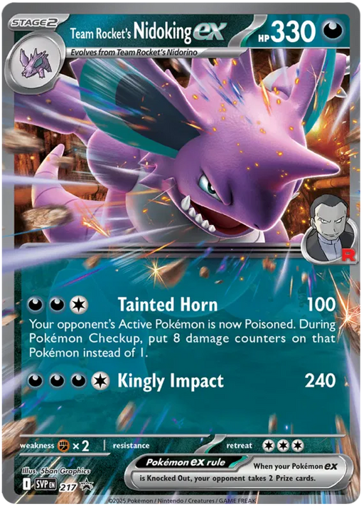 Team Rocket's Nidoking ex SVP217 Pokemon Promo Card Scarlet Violet Promo Pokemon Card