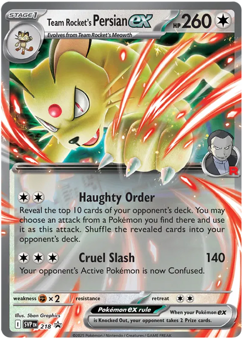 Team Rocket's Persian ex SVP218 Pokemon Promo Card Scarlet Violet Promo Pokemon Card