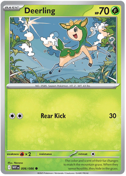 Deerling 006/086 Common Pokemon Card (Scarlet & Violet White Flare)