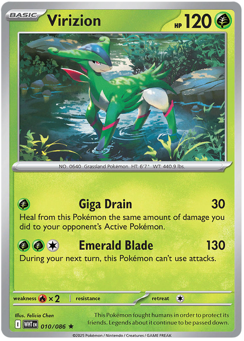 Virizion 010/086 Rare Pokemon Card (Scarlet & Violet White Flare)