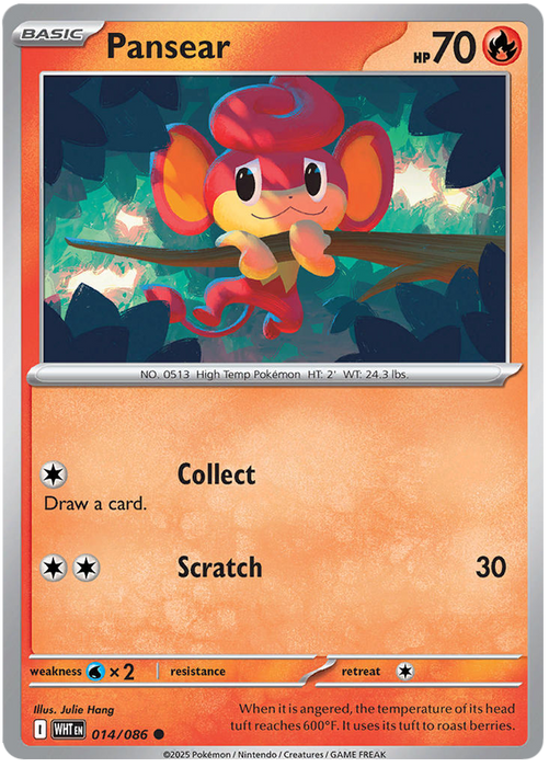 Pansear 014/086 Common Pokemon Card (Scarlet & Violet White Flare)