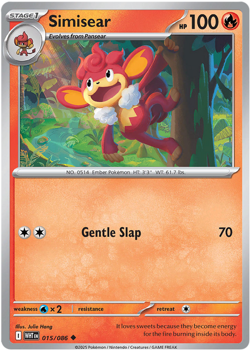 Simisear 015/086 Uncommon Pokemon Card (Scarlet & Violet White Flare)