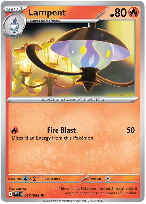 Lampent 017/086 Common Pokemon Card (Scarlet & Violet White Flare)
