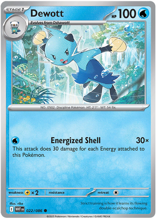 Dewott 022/086 Common Pokemon Card (Scarlet & Violet White Flare)