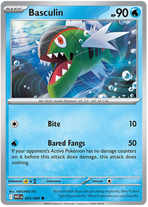 Basculin 024/086 Common Pokemon Card (Scarlet & Violet White Flare)