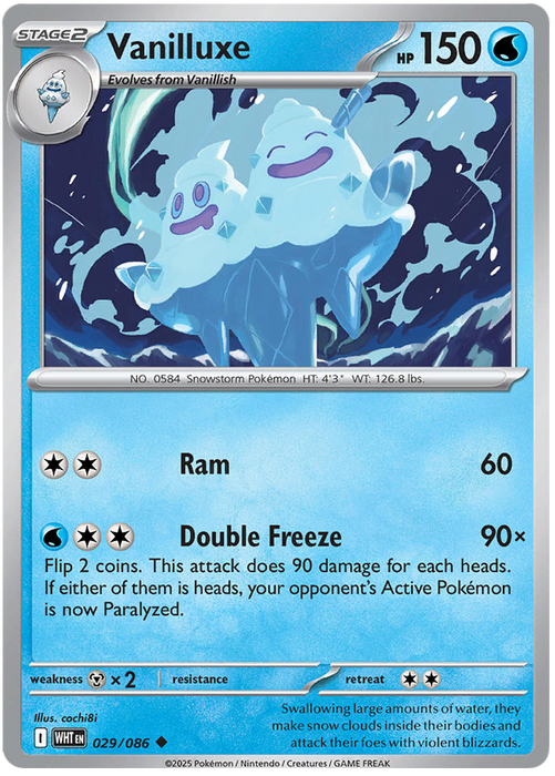 Vanilluxe 029/086 Uncommon Pokemon Card (Scarlet & Violet White Flare)