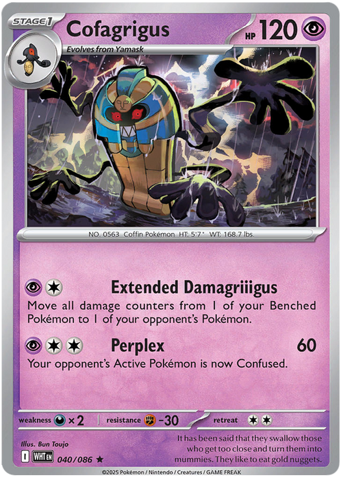 pokemon card 040 203 Cofagrigus 040/086 Rare Pokemon Card (Scarlet & Violet White Flare) — Titan Cards Ltd