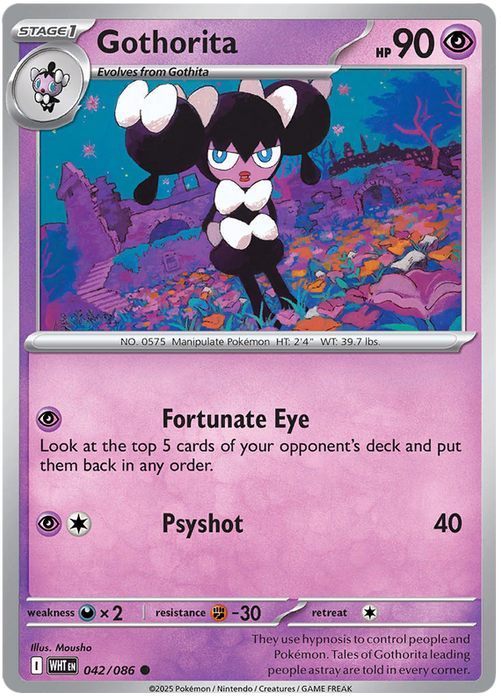 Gothorita 042/086 Common Pokemon Card (Scarlet & Violet White Flare)