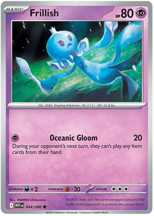 Frillish 044/086 Common Pokemon Card (Scarlet & Violet White Flare)