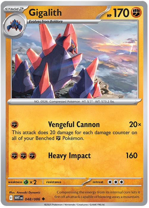Gigalith 048/086 Uncommon Pokemon Card (Scarlet & Violet White Flare)