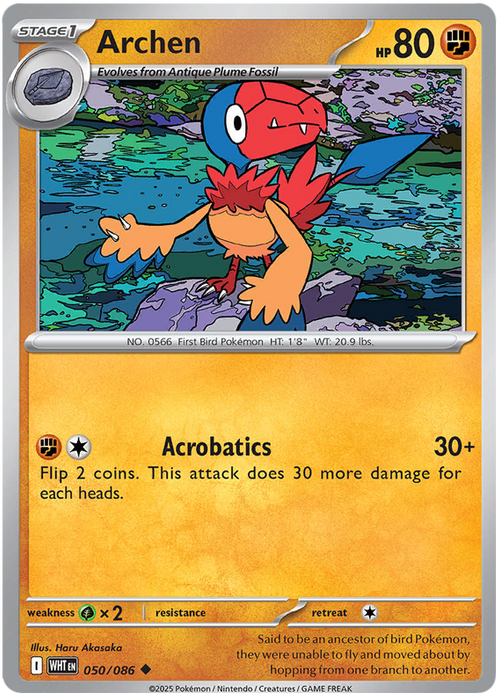 Archen 050/086 Uncommon Pokemon Card (Scarlet & Violet White Flare)