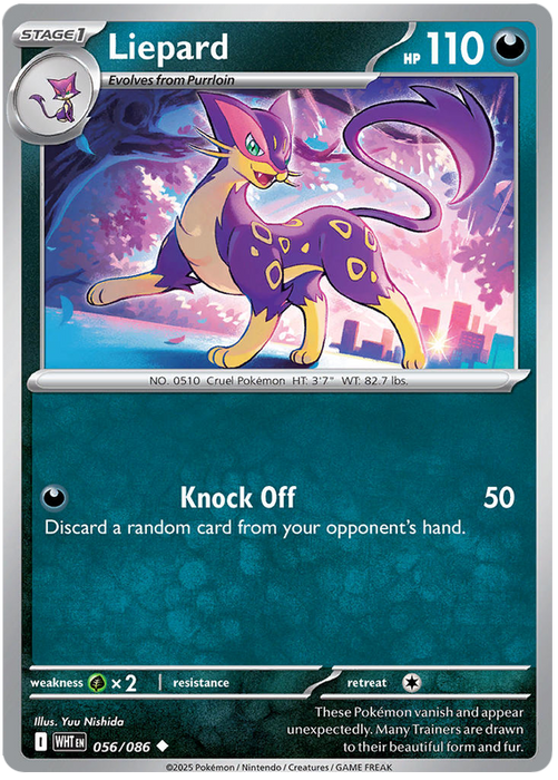 Liepard 056/086 Uncommon Pokemon Card (Scarlet & Violet White Flare)