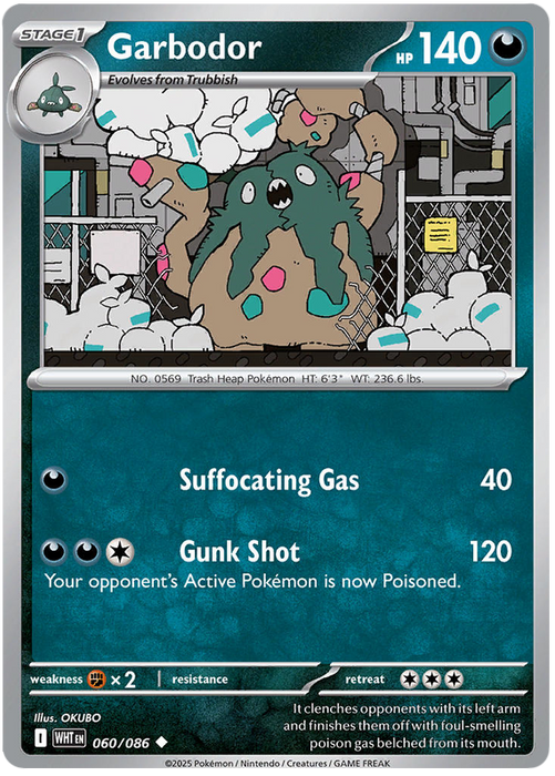Garbodor 060/086 Uncommon Pokemon Card (Scarlet & Violet White Flare)
