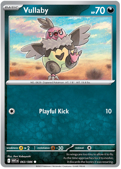 Vullaby 063/086 Common Pokemon Card (Scarlet & Violet White Flare)