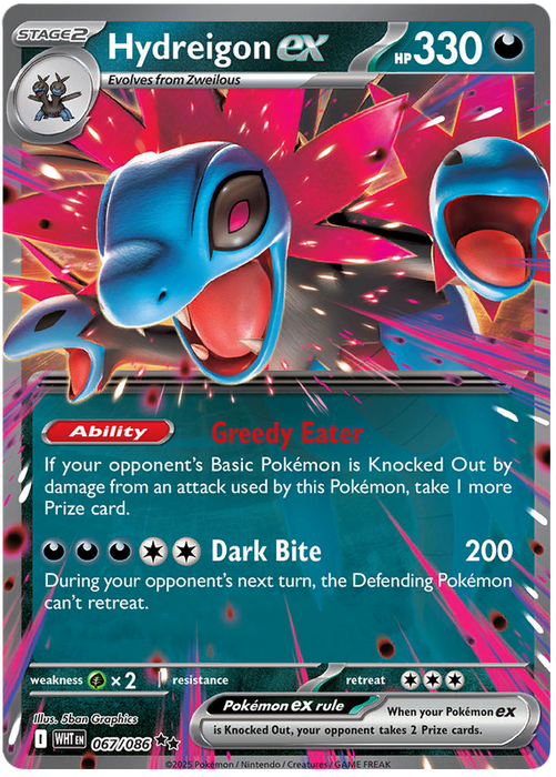Hydreigon ex 067/086 Double Rare Pokemon Card (Scarlet & Violet White Flare)